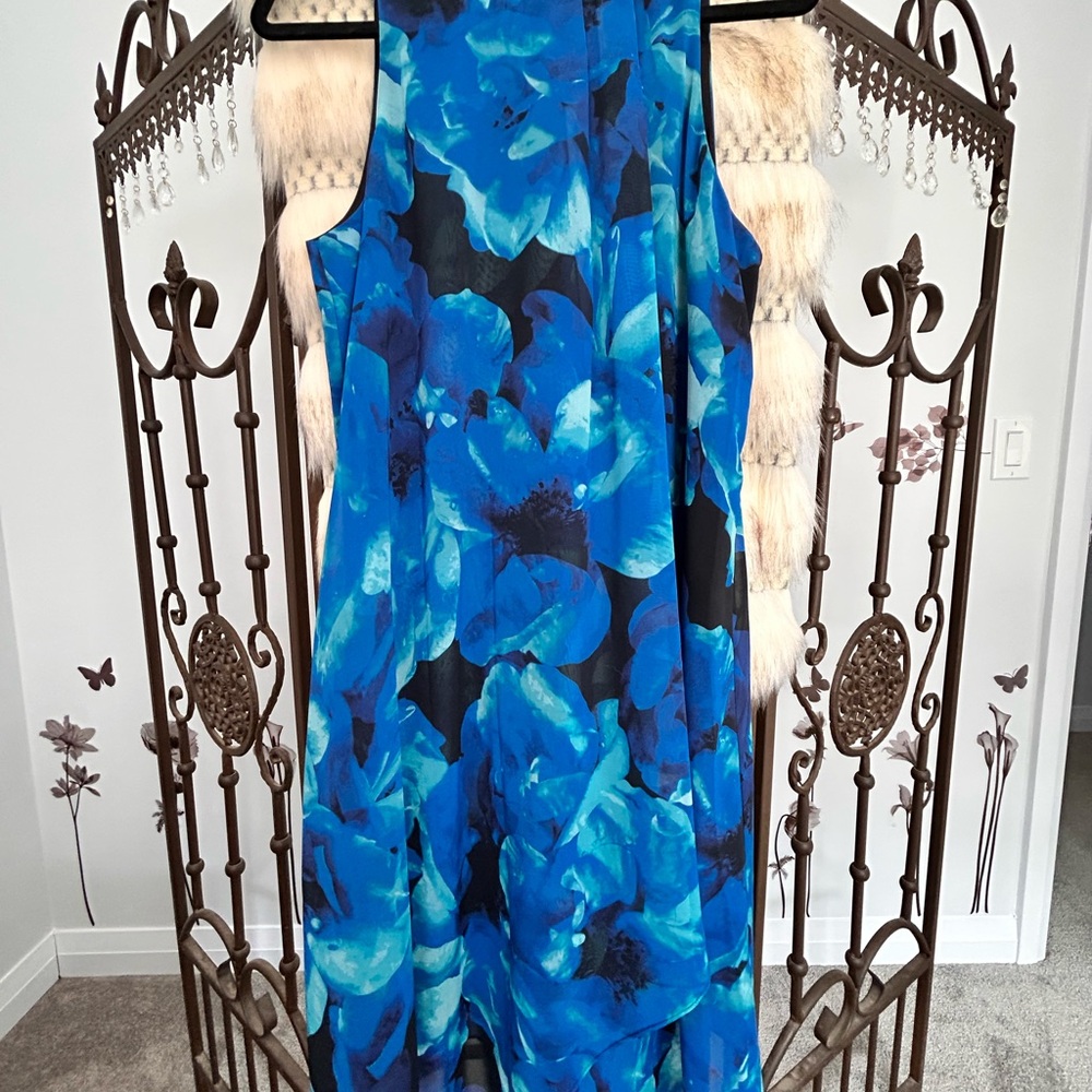 Laura Blue Halter Maxi Dress